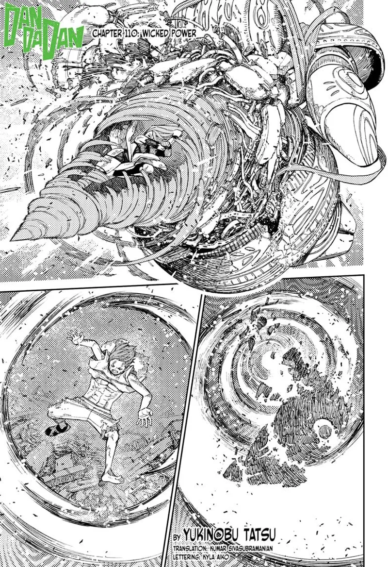 Cursed Aira punches a hole in the missile alien's tough body. Jiji gets blown away after defeating the two aliens.