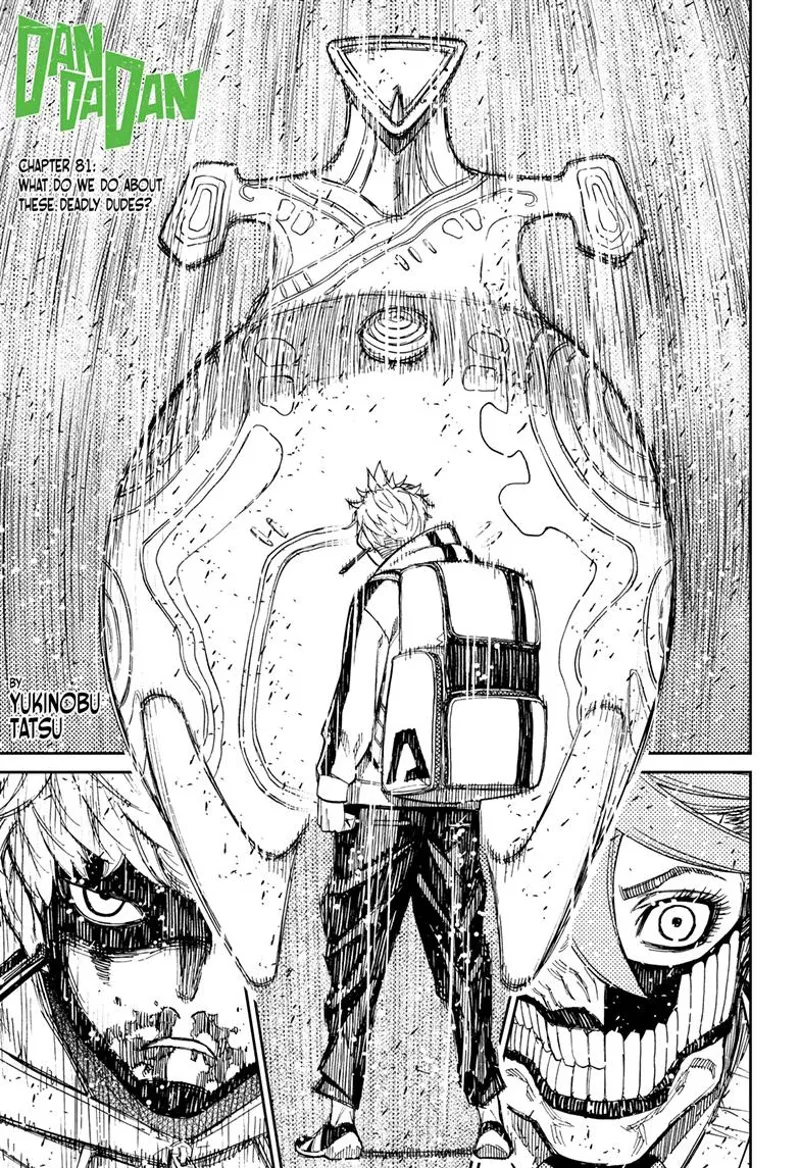 Evil Eye stands before the huge alien who tries to attack him with his powerful aura.